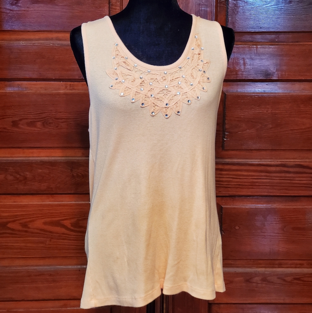 Creamsicle colored sequin tank